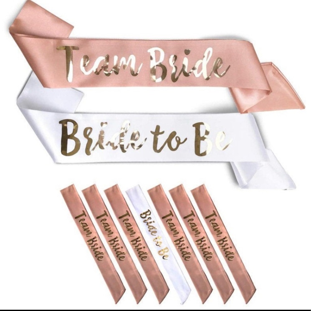 Bachelorette/Bridal Shower Sashes | Rose Gold & White